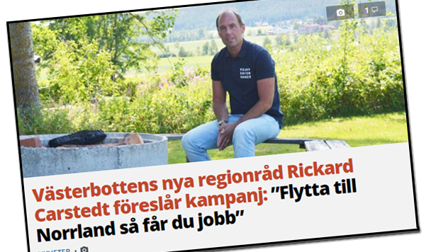Rickard Carstedt, nytt regionråd i Region Västerbotten.
